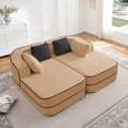thumbnail image 1 of FFH 77.2" Sectional Sofa, Convertible Double Chaise, Boneless Cloud Couch for Living Room, Camel, 1 of 13