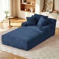 thumbnail image 1 of FFH 78.7" Oversized Chaise Lounge Chair Indoor, Corduroy Upholstered Modern Couch, Comfy Sleeper Sofa for Living Room/Office, No Assembly Required, Blue, 1 of 8