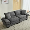 thumbnail image 1 of FFH 84" Corduroy Loveseat Sofa, Modular Sectional Cloud Couch, 2 Seater Deep Seat Sleeper Sofa with Pillows for Living Room, Gray, 1 of 8