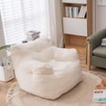 thumbnail image 1 of FFH Beanbags Bean Bag Chair, Comfy Leisure Sofa Chair for Living Room, Ivory Teddy, 1 of 7