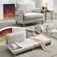 thumbnail image 1 of FFH 3-in-1 Convertible Chair Bed, Foldable Sleeper Sofa Chair with Side Pockets and Pillows, Small Spaces, Beige, 1 of 12