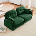 thumbnail image 1 of FFH Loveseat Sofa, 74" Cloud Sectional Couches for Living Room, Tufted 2-Seat Chenille Sofa with 2 Pillows, Wooden Base, Green, 1 of 14