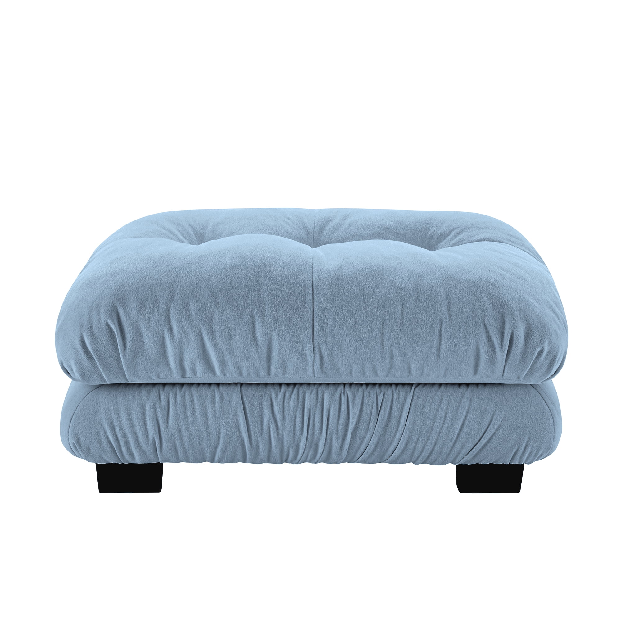 FFH Ottoman for Sectional Sofa, Chenille Cloud Ottoman for Couch, Blue