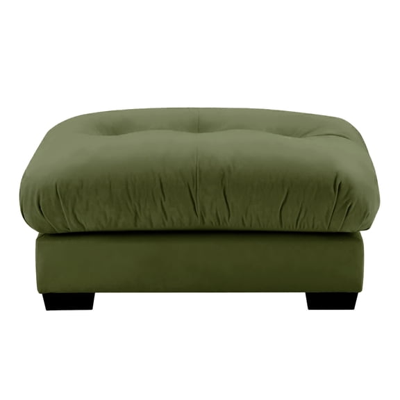 FFH Ottoman for Sectional Sofa, Cloud Footrest for Couch, Velvet Olive Green