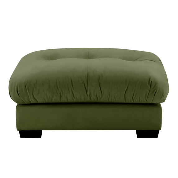 FFH Ottoman for Sectional Sofa, Cloud Footrest for Couch, Velvet Olive Green