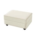 thumbnail image 1 of FFH Velvet Ottoman, Footrest Stool for Sectional Sofa, Beige, 1 of 4