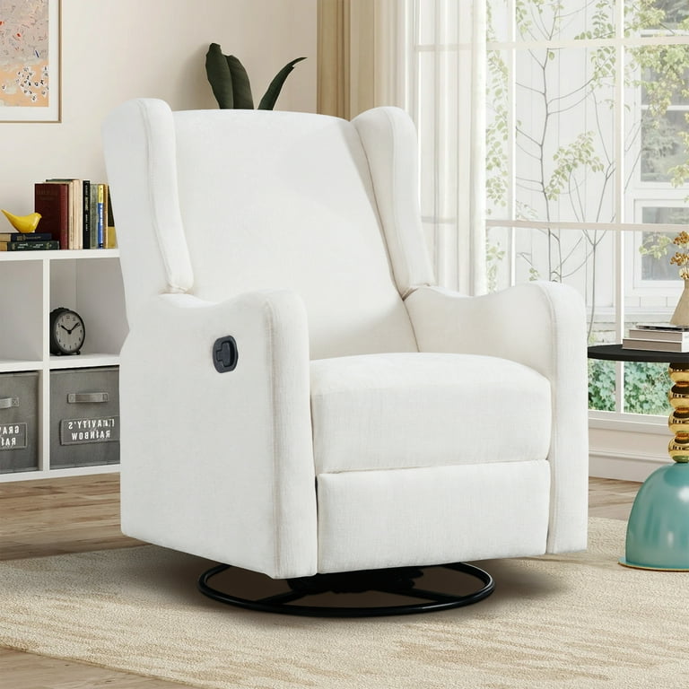 Muumblus Wingback Swivel Recliner, Glider Rocking Chair for Living