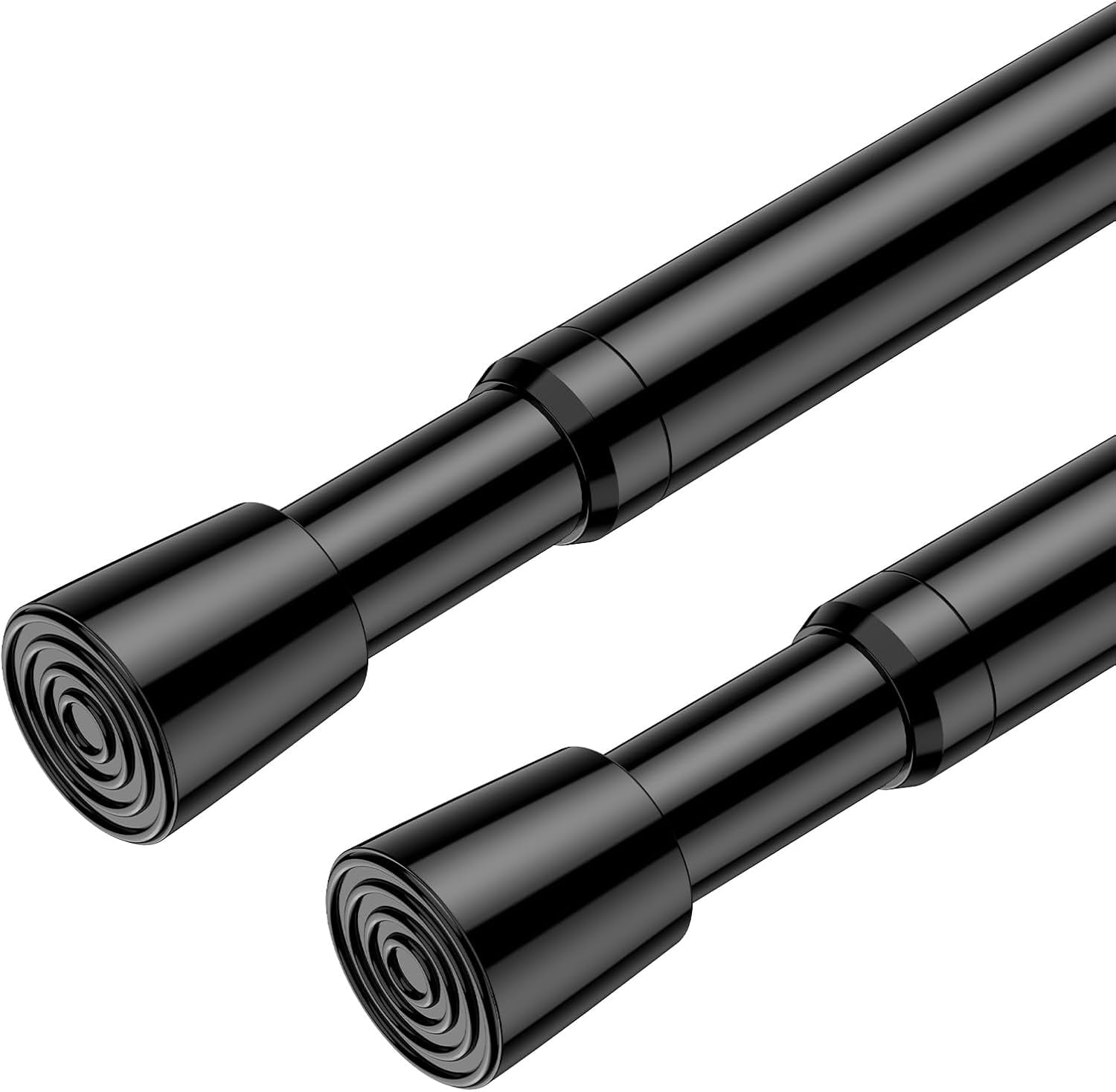 Spring Loaded Curtain Rods For Windows FFHAAD-2 Pack Adjustable Tension Curtain Rod 32 to 58 inch, Curtain ...