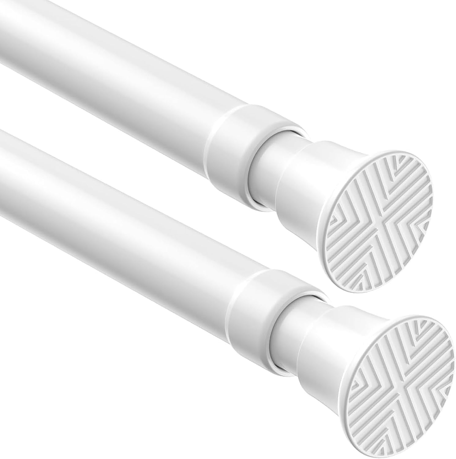 FFHAAD-2Pack White Tension Curtain Rods18 to 36 Inch,Spring Loaded