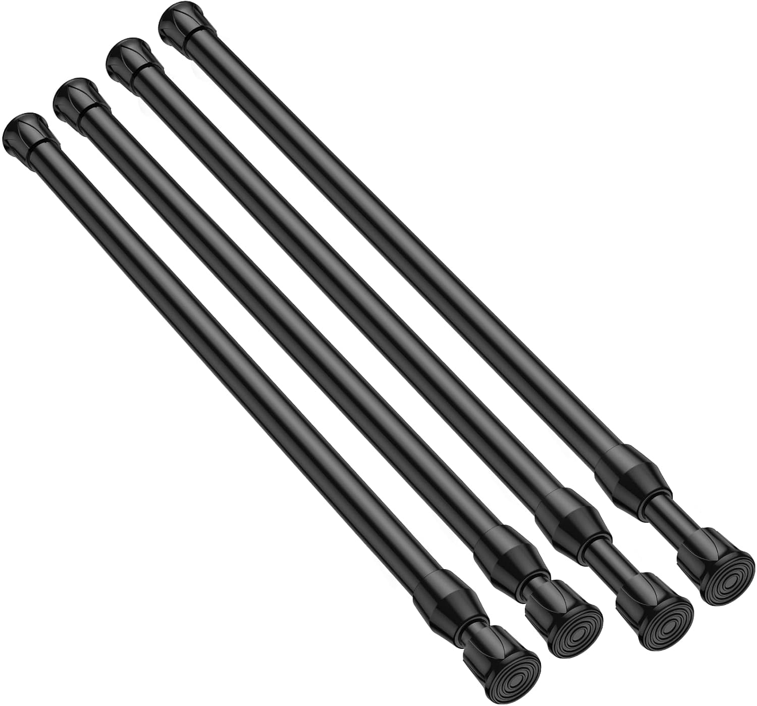 FFHAAD-4 Pack Spring Tension Curtain Rod 17 to 28 Inch, DIY Small ...