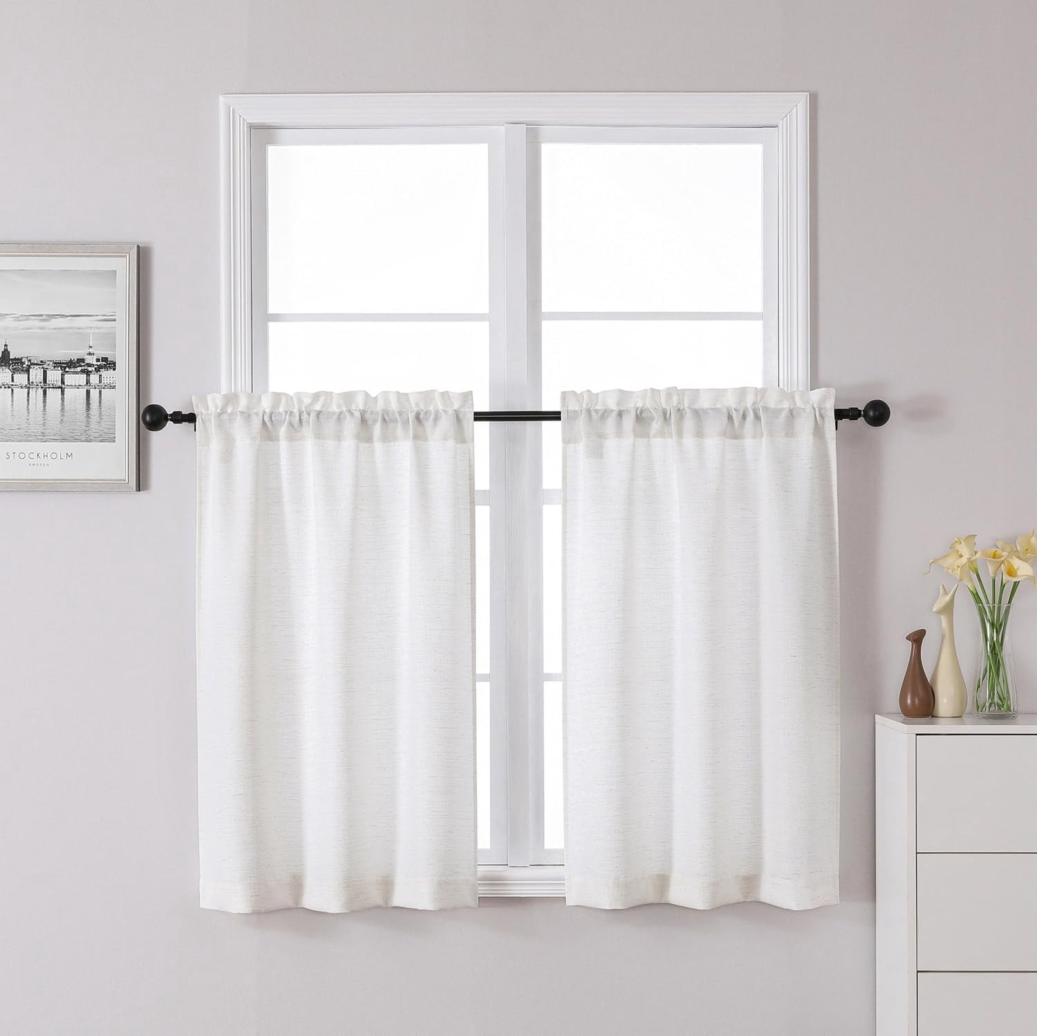 Small Rv Curtains FFHAAD-Bennet 24 Inch Short Curtains Half Window Curtains for Bedroom ...