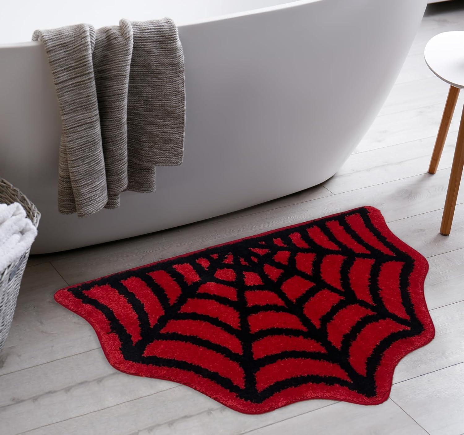 FFHAAD-Spider Web Bathroom Rugs, Halloween Bath Mat Non-Slip Bath Rug ...