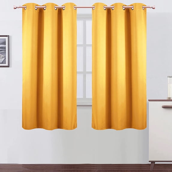 FFHAAD-Yellow Blackout Curtains 40 x 63 Inch Length/Set of 2 Curtain ...