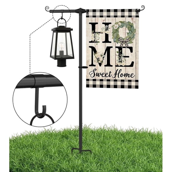 FFILY Garden Flag Holder Shepherds Hook with Rust Resistant