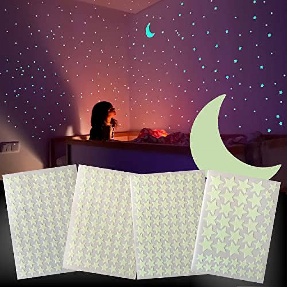 FFL DREAMS Glow in The Dark Stars and Moon, Realistic No Dots No