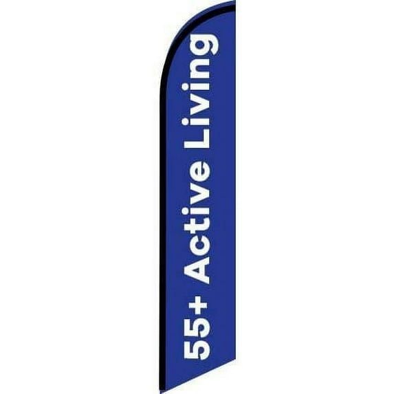 FFN 55+ Active Living Senior Community Feather Banner Swooper Flag, Replacement Flag Only, Blue