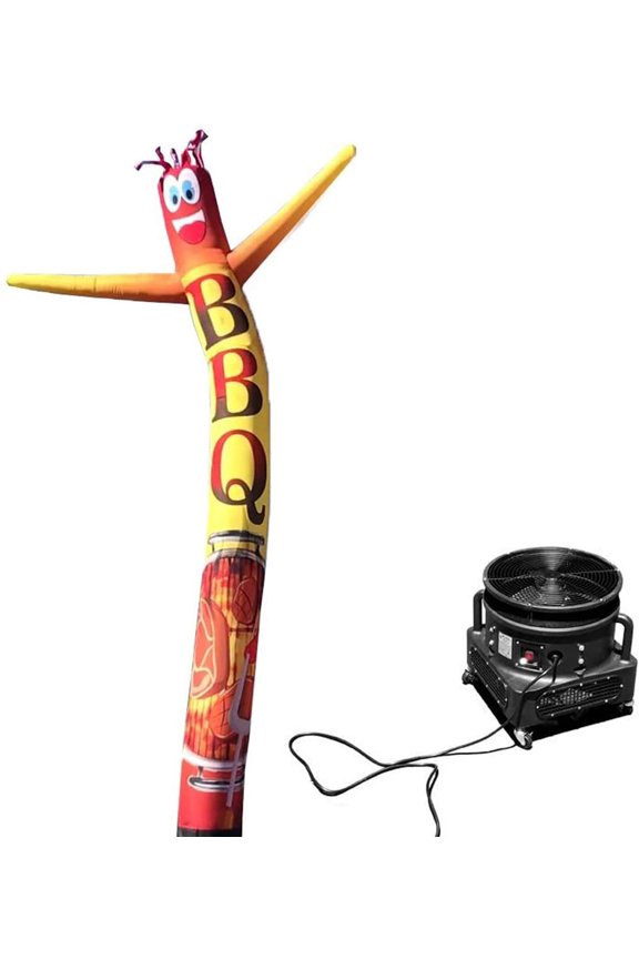 BBQ Restaurant 18 Foot Tall Inflatable Tube Man Air Powered Waving Puppet, Air Blower Motor Included Dancer by Feather Flag Nation