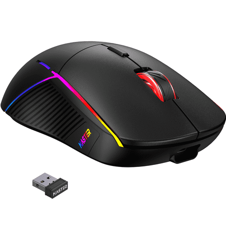 FFN Wireless Gaming Mouse,24000DPI Adjustable,6 Programmable Buttons,75H Battery,3 Mode 2.4GHz/Bluetooth 5.3/USB-C Wired, Rechargeable Gaming Mice for PC,Mac,Computer,Laptop,Tablet-Black