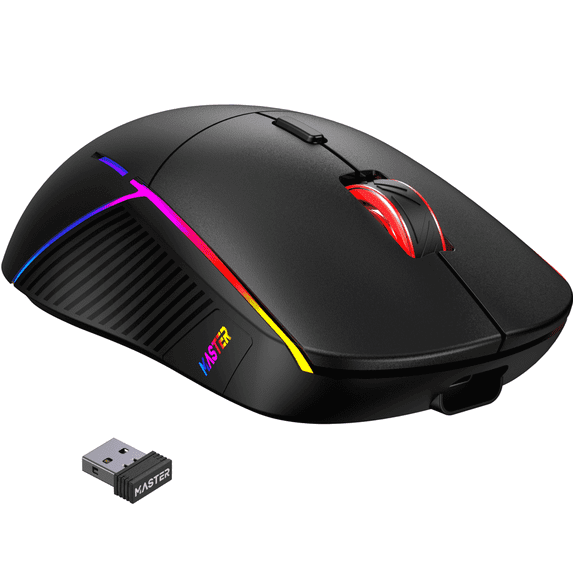 FFN Wireless Gaming Mouse,24000DPI Adjustable,6 Programmable Buttons,75H Battery,3 Mode 2.4GHz/Bluetooth 5.3/USB-C Wired, Rechargeable Gaming Mice for PC,Mac,Computer,Laptop,Tablet-Black