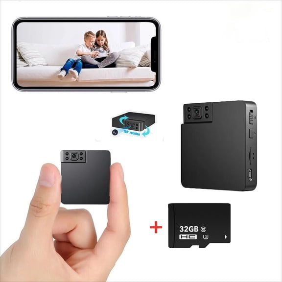 FFORCE 1080P HD Mini Camera Motion Detection Camcorder Night Vision Home Security Cam with Cloud & SD Storage, Continuous Recording, Low Light Vision