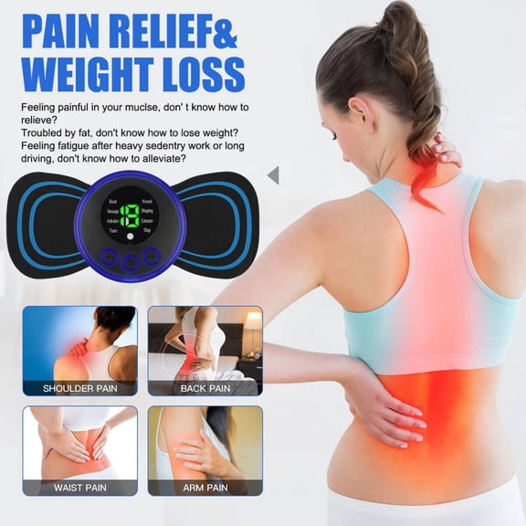 FFORCE 4 Pcs Portable Mini Electric Neck Back Massager Whole Body Massage Stimulator with Adjustable Intensity Levels