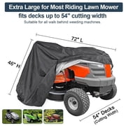 FFORCE 420D Riding Lawn Tractor Mower Cover Waterproof UV Protector Heavy Duty Fits 72" | Premium Fit for John Deere, Cub Cadet, Husqvarna Models