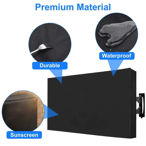 FFORCE 600D material 55-58 inch Outdoor TV Cover Fitted Waterproof Weatherproof Television Protector | Heavy-Duty Shield Against Rain, Snow, Sun Damage