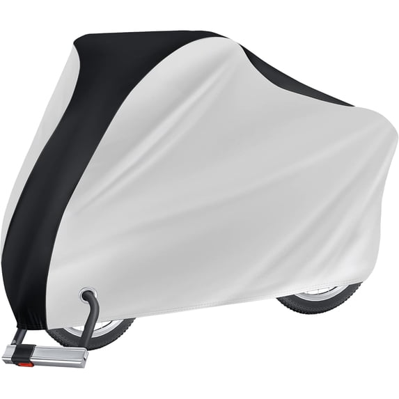 FFORCE Bicycle Cover for 1 Bike Outdoor Waterproof Bicycle Cover Rain, Sun, UV Protection Dustproof, Windproof With Lock Hole Suitable Silver & Black
