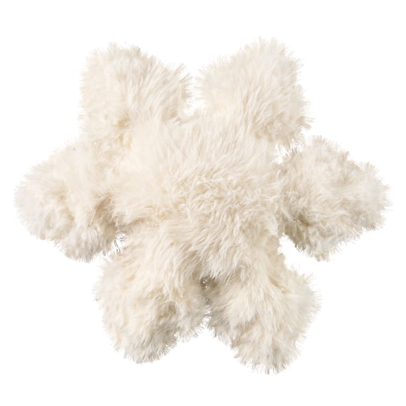 Better Homes & Gardens Snowflake 18-Inch Decorative Throw Pillow, White Faux Fur