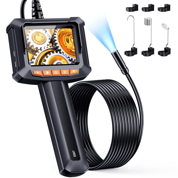FFXET Endoscope Camera with Light, 2.8" IPS 1080P HD Handheld Borescope, 8 Adjustable LEDs, 16.4ft Semi-Rigid Snake Inspection Camera, IP67 Waterproof, for Automotive,Sewer,HVAC,Men Tools Cool