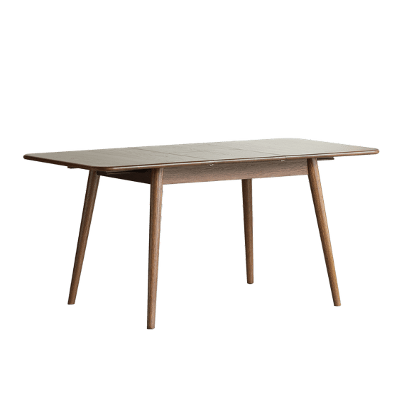 FFZ 1.2-1.6m Solid Oak Round Corner Diagonal Leg Telescopic Extendable Dining Table For 6-8 People, Walnut