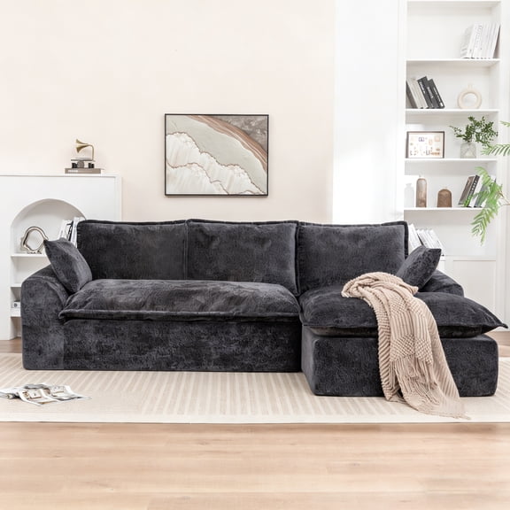 FFZ 103 inch Cloud Sectional Couch L-Shape Chaise Boneless Modern Modular Large-Segment Sofa For Living Room Apartment