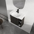 thumbnail image 1 of FFZ 24'' Wall-Mounted Bathroom Vanity With White Ceramic Sink & Soft-Close Door, Kd-Packing, Dark Oak, 1 of 1