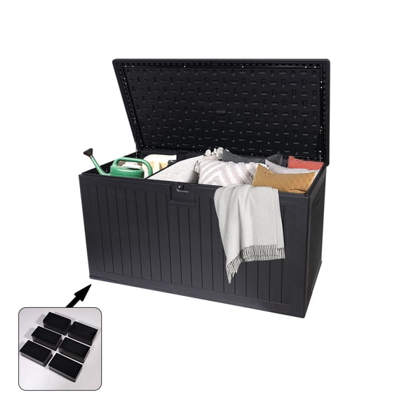 FFZ 260 Gallon Resin Outdoor Deck Box Waterproof, Garden Tools