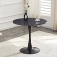 thumbnail image 1 of FFZ 31.5 inch Mid Century Modern Round Circle Tulip Bistro Dining Table Thickened Top Metal Pedestal, Faux Marble, 1 of 14