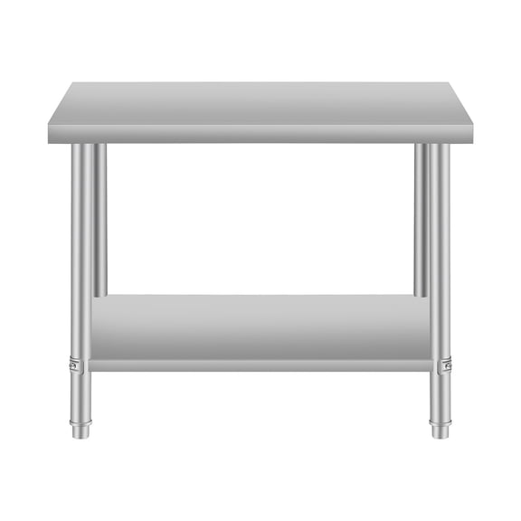 FFZ 36x24 inch Stainless Steel Commercial Kitchen Prep Table with Under Shelf, Silver