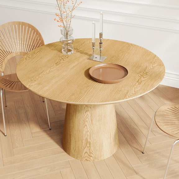 FFZ 43 inch Modern Minimalist Wooden Circular Round MDF Kitchen Dining Table