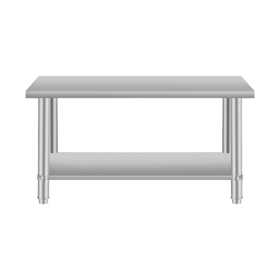 FFZ 48''x24'' Commercial Work Table for Restaurant And Home Kitchen Prep Table with Under Shelf, Silver