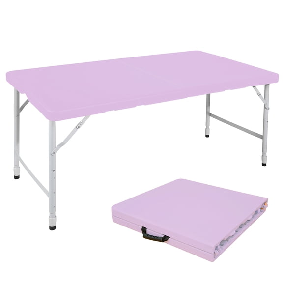 FFZ 4Ft Light Purple Portable Folding Table Indoor&Outdoor Maximum Weight 135Kg Foldable Table For Camping