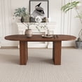 thumbnail image 1 of FFZ 629 Inch Oval Dining Table For 6, Walnut Veneer Mdf top With Mdf Base,Modern Farmhouse Dininghouse With Waterproof Scratch Resistant Surface, 1 of 5