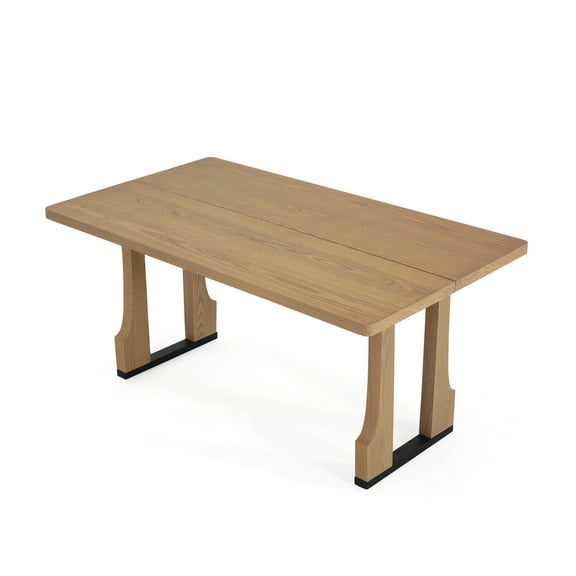 FFZ 63 inch Rectangular Dining Table, Light Ash
