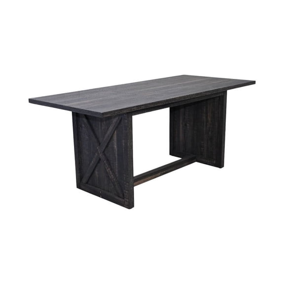 FFZ 70.87 inch Farmhouse Rustic Large Rectangular Wood Kitchen Dining Table X Solid Legs For 6-8 People, Gray
