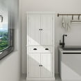 thumbnail image 1 of FFZ 71 inch Kitchen Pantry Storage Cabinet 4 Doors Drawer 2 Adjustable Shelves Freestanding White, 1 of 10