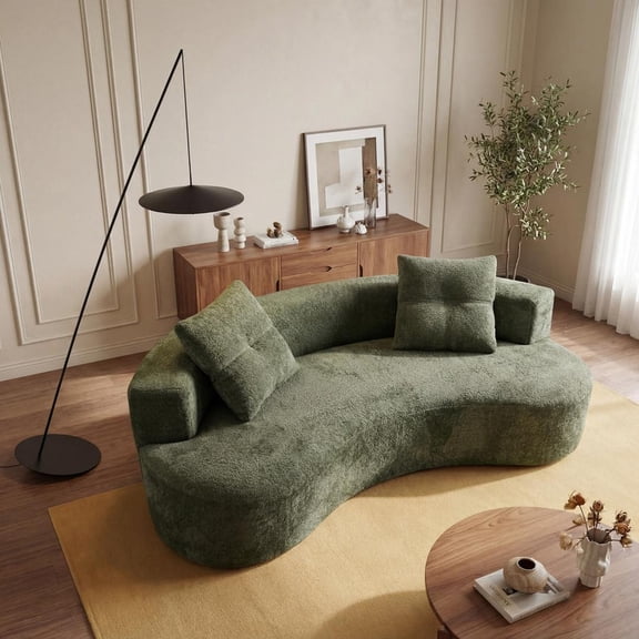 FFZ 79.5 inch 3-Seater Corduroy Sofa, Green