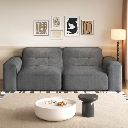 FFZ 83.6 inch Modular Sectional 3-Seater Sofa Tufted Modern Sparkling Chenille Deep Seat Couch For Living Room Apartment