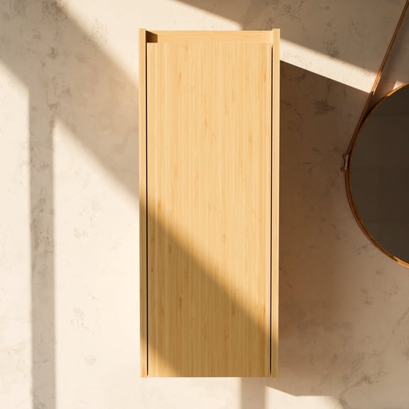 FFZ Bamboo Wall Cabinet with Soft-Close Door and Ample Storage, 11.8 x 9.84 x 29.5 inch, Natural
