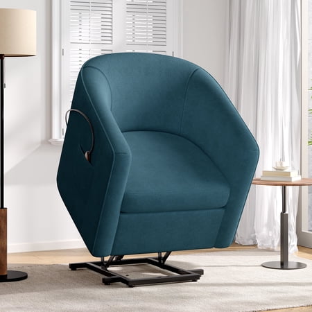 FFZ Power Lift Recliner Chair with Extendable Footrest and Side Pocket, 33.5 x 34 x 28.8 inch, Blue