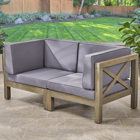 FFZ Brava X-Back Loveseat, Dark Grey