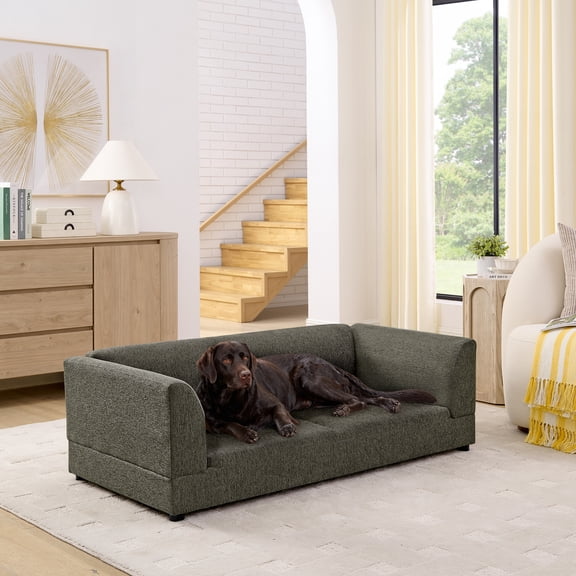 FFZ Cozy Oversized Pet Sofa Medium Large Dogs Contemporary Rectangular Backrest Dark Gray 56.5"x26"x17"