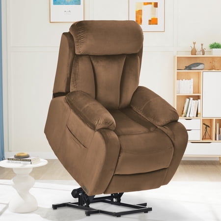 FFZ Power Lift Recliner Chair with Infinite Positions and Side Pocket, 36 x 35.4 x 31 inch, Brown